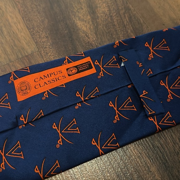 UVA Official 100% Imported Silk Handsewn Tie. - Picture 5 of 8